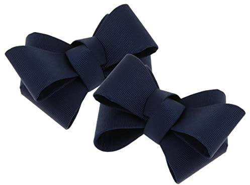 Fiocias 2 Pezzi Fiocco Decorativo Scarpe Clip Fiocco Fibbia Scarpe Accessorio Gioiello Scarpe Tela Adatto per Scarpe Da Donna Feste Matrimoni Abbigliamento Fa, Blu scuro, 8 centimetri
