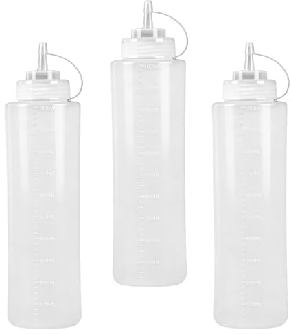 Nadisean 3 Pz Bottiglie da spremere 1000 ml, per salse & olio
