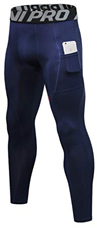 LNJLVI Kompressionsleggings för män baslager löpning tights sport fitnessbyxor, Marinblått Xsp, XL