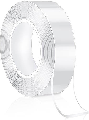 Bolatus 3 Metros Cinta Adhesiva Doble Cara Extrafuerte, Transparente, Cinta Removible y Reutilizable, Nano Tape de Montaje para pared, cocina, hogar, coche o exterior