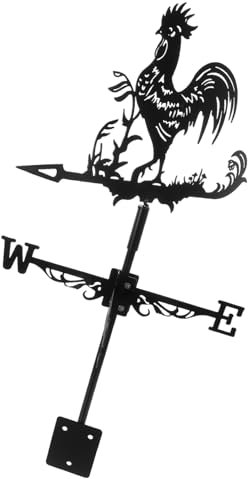 PRETYZOOM Girouette de Jardin en Fer Noir Vintage, Instrument Météorologique Résistant, Décoration Extérieure pour Abri et Jardin, Design Réaliste et Artisanal