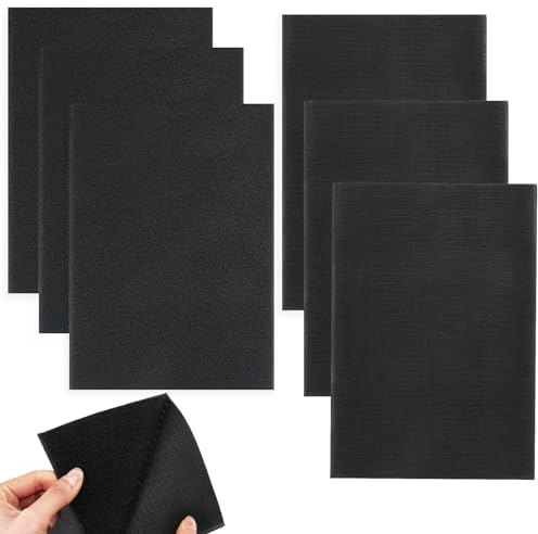 Klettband zum Nähen, 3er-Pack Klettverschluss zum Nähen, Schwarz Klettband Breit 20x30CM, Klett zum nähen, Klettstreifen für Textilien, Kleidung, Schuhe
