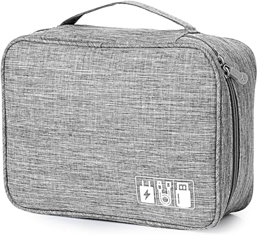 AiQInu Organizador Cables Viaje,Bolsa Cables Universal Electrónico Organizador de Cable Accesorios de Viaje para Tableta, Disco Duro Externo,Cargador, Cable USB, Adaptadores, Tarjetas de Memoria