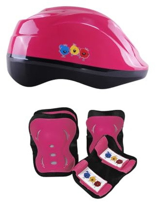 Fluxx - Set DE 3 Protections avec Casque JR Girl Taille XS (3/7 Ans) - Gamme A - Poids de l'utilisateur - de 25 Kg