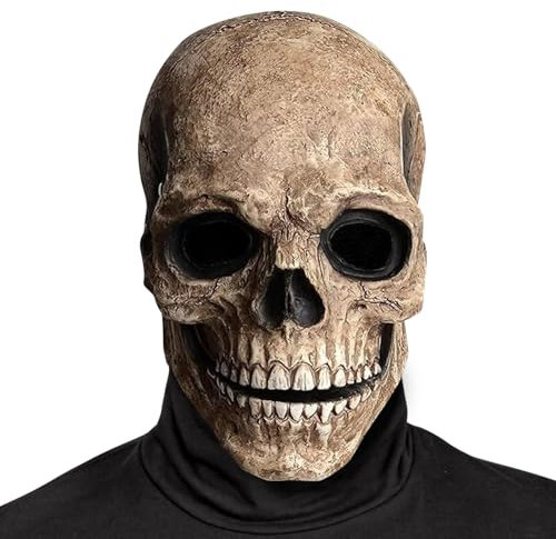 Upriver Halloween Skull Full Head Scary Realistic Mask - Cosplay Party Props for Masquerade, Costume Party, Carnival (Color 1)