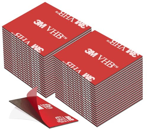 Doppelseitiges Klebeband, extra stark, doppelseitig, extra stark, wasserdicht, für Haus, Büro, quadratisch – 30 mm x 30 mm, 40 Stück