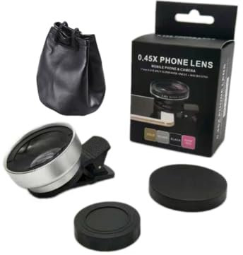 CTRLZS Obiettivo Fotocamera Telefono 0,45X Ultra Grandangolare + Obiettivo Macro 12,5X Obiettivo Fotocamera Clip-On Universale per La Maggior Parte degli Smartphone