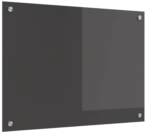 vidaXL Küchenrückwand Dunkelgrau 70 x 50 cm Gehärtetes Glas, Moderne Küchenrückwand, langlebiger hitzebeständiger Glas-Schutz, schlankes Upgrade für den Kochbereich, minimalistisches Schutzpanel