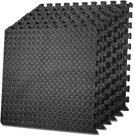 Interlocking Foam Mats Soft | (60 x 60 cm) Eva Exercise Mat | 6 Tiles Covers 24 Square Feet | Rubber Matting Non-Slip for Gym Floor | Thick Yoga Exercise Matt for Home, Gym, Or Office