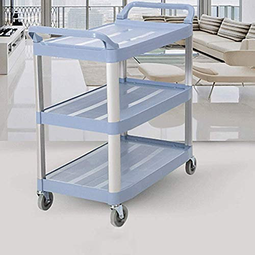 Carrello multifunzione a 3 ripiani, carrello portatile con ruote, per casa, hotel e ristorazione, versatile carrello di servizio di stoccaggio e pulizia con manico