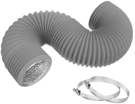 Lerpwige Tubo di ventilazione per asciugatrice, tubo di aria, flessibile, regolabile, in PVC, con 2 terminali a vite per ventilazione HVAC