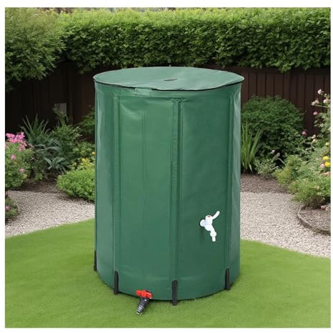 HOFUNTRE Serbatoio Cisterna Recupero Acqua Piovana，Realizzato in Materiale AntiGraffio, Non Soggetto A Invecchiamento E Deformazione, Pieghevole E Facile da Riporre(1000L)