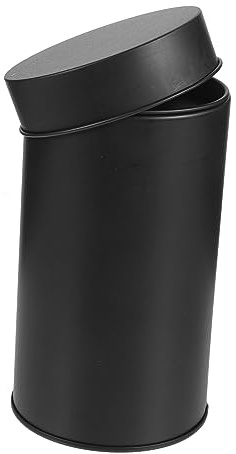 SOLUSTRE Barattolo Ermetico Rotondo Per Caramelle, Contenitore Doppio Colore Nero e Bianco Per Tè Sfuso, Barattolo Portatile Per Conservazione Alimentare (75 * 130mm, Doppio Nero) 1 Pezzo