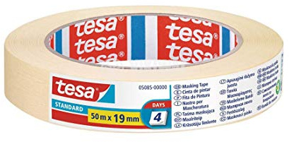Tunn papper maskeringstejp 0,80 tum x 55 meter, Tesa 5085, passar alla maskeringsapplikationer både metall, glas, gummi