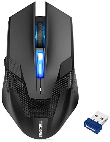 TECKNET Wireless Mouse-USB Ergonomic Optical Cordless Mouse with 8 Buttons,12-Month Battery Life,4800 DPI Optical Tracking,High-Precision 5 Adjustable DPI for PC/Mac/Laptop