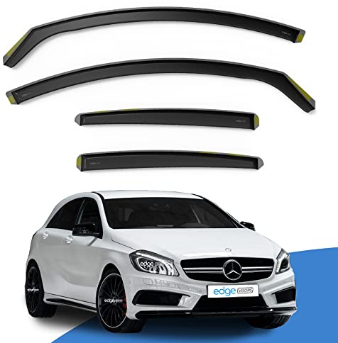 EdgeVisors Wind Deflectors for Mercedes-Benz A-Class W176 5 Door Hatchback (2012-2018) 4pc Set | In-Channel Rain Guards & Accessories