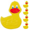 Relaxdays Badewannen Sticker Kinder, 5er Set, Tier-Design Ente, mit Saugnäpfen, Wanne & Dusche, Anti Rutsch Pads, gelb