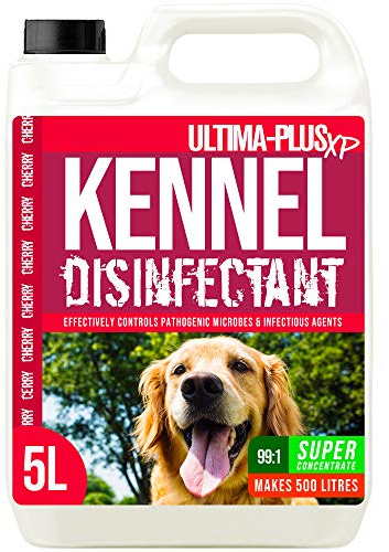 ULTIMA-PLUS XP Kennel Kleen Cherry 5L - Disinfectant, Cleaner, Sanitiser, Deodoriser, Concentrated Formula, Kennel Cleaner, For use in Kennels, Catteries, Hatches and More