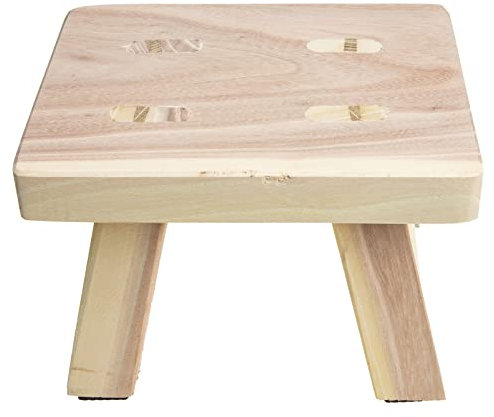 Yardwe Holzhocker Für Junge Mädchen Rutschfester Tritthocker Aus Massivem Holz Für Badezimmer Kinderzimmer Spielzeughocker Tragbar Und Stabil