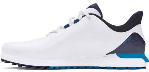 Under Armour Zapatos de golf Drive Fade sin pinchos para hombre, (101) Blanco/Capri/Azul marino medianoche, 41 EU, 3026922