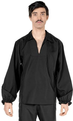 Maskworld Zorro Hemd - Größe: XL - Kostüm-Zubehör des schwarzen Rächers für Karneval, Halloween & Motto-Party