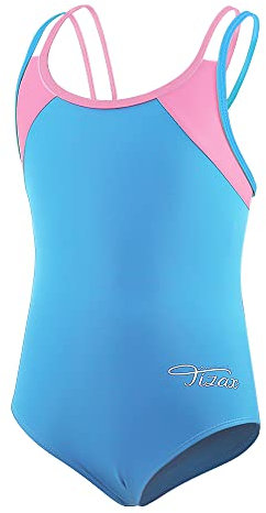 TIZAX Mädchen Einteiliger Badeanzug Zurück überqueren Multi Straps Kinder Bademode UPF 50+ Schnell Trocknen Strand Bikini Badebekleidung Blau 16 Jahre 170