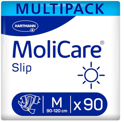 MoliCare® Slip Day - Windeln für Erwachsene bei schwerer Harn- und Stuhlinkontinenz am Tag | zuverlässig, komfortabel & diskret | Größe M (90-120 cm Hüftumfang), 90 Stück