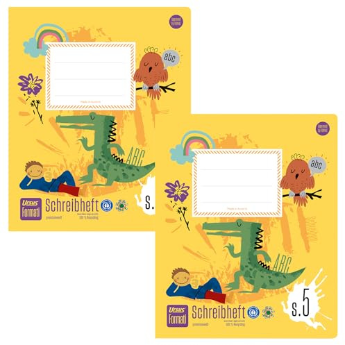 Formati Cuaderno S.5 Quart, 2 cuadernos de 20 hojas a rayas | 100% papel reciclado, galardonado con Ángel azul y etiqueta ecológica austriaca, esquinas redondeadas