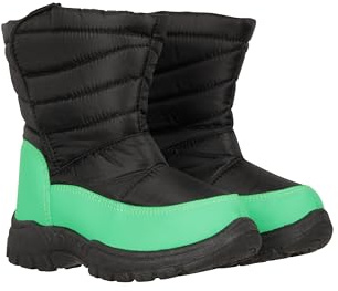 Mountain Warehouse Caribou Junior Kids Snow Boots - Snowproof, Fleece Lining, Warm, Insulated, High Traction Sole - Ideal For Bright Green Kids Shoe Size 6