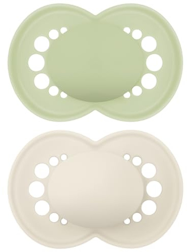 MAM, Ciuccio originale alla moda 18+ mesi (2 pezzi) colore casuale – tettarella in silicone simmetrico e anatomico – tettarella con scatola per il trasporto e la sterilizzazione