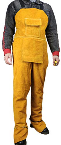 Tablier de Soudage en Cuir, Tablier de Travail Ignifuge pour Forgeron Charpentier (BLUE)