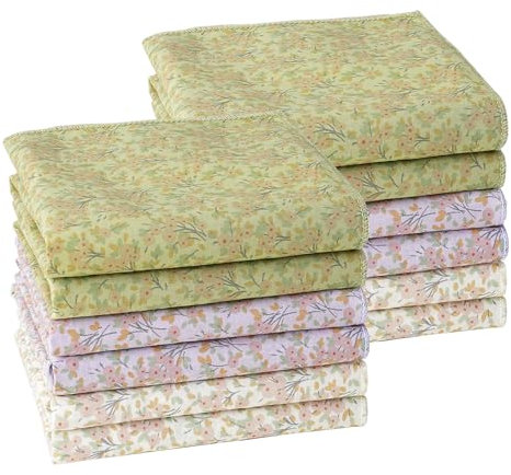 HOULIFE Handkerchief for Women, Soft Cotton Vintage Ladies Floral Printing Handkerchief Women Hankies in Assorted Color (Flower F-12 PCS)