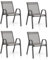 KOMFOTTEU 2/4er Set Gartenstühle, Stapelstühle aus Stoff mit Metallrahmen, Balkonstühle stapelbar mit Armlehnen und hoher Rückenlehne, Terrassenstühle 56 x 70 x 84 cm (4, Grau)
