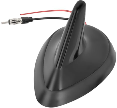Eightwood FM/AM Dachantenne Shark Antenne Auto mit Signal Verstärker Autoradio Antennensplitter Von KFZ Haifischflosse Antenne DIN Adapter mit Verlängerungskabel 20CM