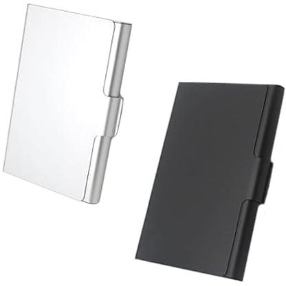 WANTUSHUI 2 Stück Visitenkartenbox, Herren Visitenkarten Etui, Metall Visitenkartenetui, Personalisiert, Edelstahl, Visitenkartenhalter Tür