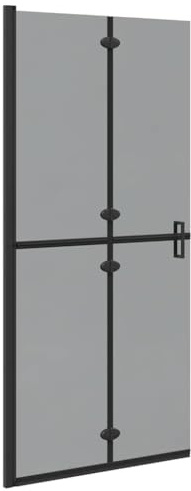 vidaXL Panel de Ducha a RAS de Suelo Negro 90 x 6.5 x 190 cm, División Moderna para baño, Vidrio Templado, Ducha de Lujo, Pared Rectangular, Divisor de Aluminio, Espacio eficiente
