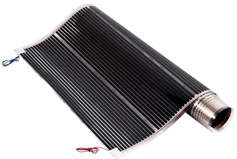 Lámina eléctrica de calefacción por suelo radiante de 220 W/m² de grafeno para suelos laminados, vinilo y madera, se puede cortar cada 25 cm, longitud de 3 m, superficie de calentamiento de 3 m²