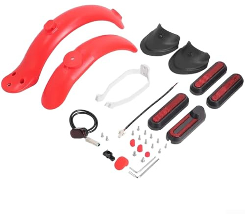 Bordfly Ensemble de support de garde-boue et de feu arrière en ABS résistant à l'usure pour scooter électrique Xiaomi M365/Pro (ensemble rouge rouge)