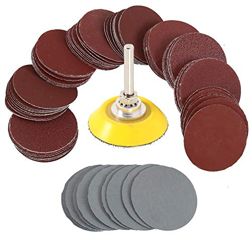 100pcs 2 Inch Sanding Discs Pad 80-3000 Grit Sandpapers with 1/4 Drill Attachment Hook and Loop Backing Pad for Angle Grinder Rotary Tools