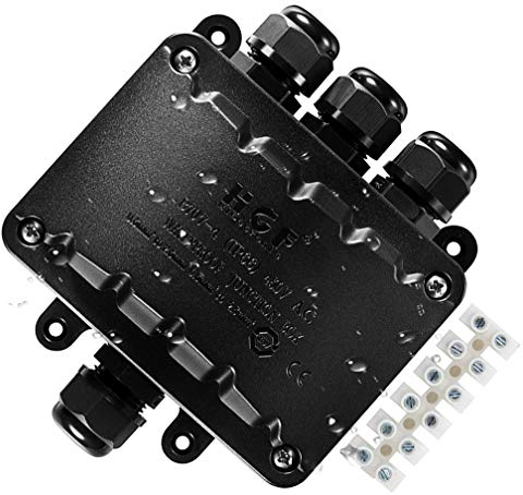 Boîte de jonction à 4 voies, connecteur de câble étanche IP66, coffret boitier electrique etanche extérieure noir Boîtes à bornes électriques pour câble 5-10mm