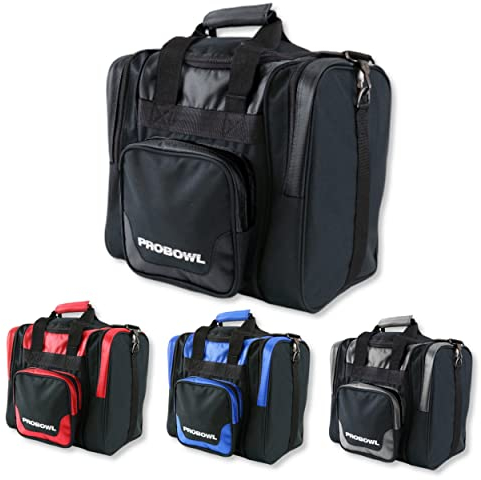 EMAX | Pro Bowl Bowlingtasche - Deluxe Single Tote | Bowling-Ball-Tasche mit Schuhfach | EIN-Ball-Tasche | Bowling Bag | Schwarz
