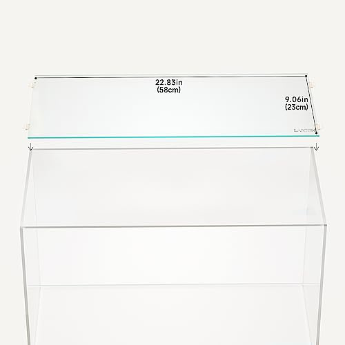 Landen Couvercle d'aquarium en Verre Transparent de 4 mm d'épaisseur, Comprend 4 Clips pour Un Placement sûr, 580 x 230 mm pour Aquariums de 583 à 585 mm de Longueur intérieure, adapté aux modèles