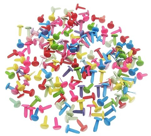 YANGWEN Mini álbumes de Recortes Brads,200 Piezas Pins Split Metal Paper Fastherers Mini Brads,Fasteneradores de Papel Redondo Pin Dividido para Bricolaje,proyectos de artesanía,álbumes de Recortes