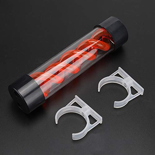 SUNGOOYUE Computer Water Cooling System Reservoir Accessories, 200MM Cylindrical Water Cooling Tank with G1/4 Thread for PC Desktop Computer (Red)