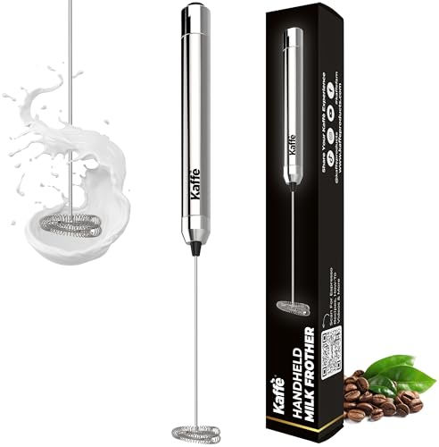Kaffe Handheld Milk Frother - Stainless Steel - Battery Operated (NO STAND)