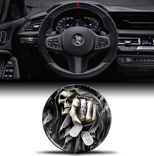 Adesivo in silicone 3D compatibile con BMW 36131181082 Emblema volante 45 mm Badge accessori parti decalcomanie volante decorazione teschio V 30