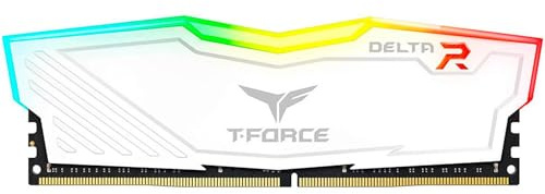 TeamGroup T-Force Delta RGB 8GB 3200MHz CL16 Desktop Gaming DDR4 Memory/RAM with Intel XMP 2.0 and AMD Expo, Supports Motherboard ARGB Sync (White) - TF4D48G3200HC16F01