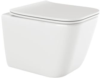 VBChome Hänge-WC spülrandlos aus Keramik – Wandtoilette mit SoftClose WC-Sitz aus Duroplast – Tiefspüler Rimless mit Absenkautomatik – Leise Spülung, modernes Design