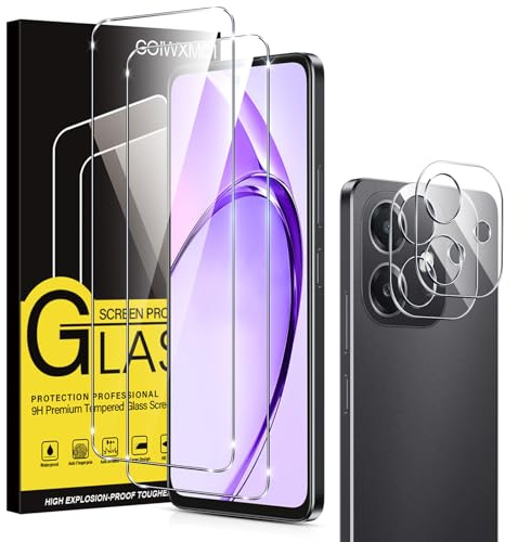 Coiwxmoi 4 Pezzi Vetro Temperato per OPPO A40 / OPPO A40M, 2 Pezzi Pellicola Protettiva Vetro Temperato e 2 Pezzi Protezione Fotocamera, Ultra Trasparente, Ultra Resistente, Durezza 9H, Senza Bolle