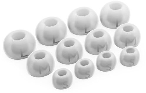 Okuli 12 x Écouteurs en Silicone Embouts d'oreilles pour JBL Tune Buds Casque Écouteurs en Blanc